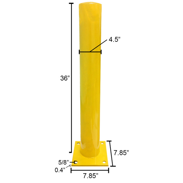 Electriduct ED 3ft Steel Pipe Safety Bollard Post- Yellow TC-V-BOLLARD-36-YL-12PK